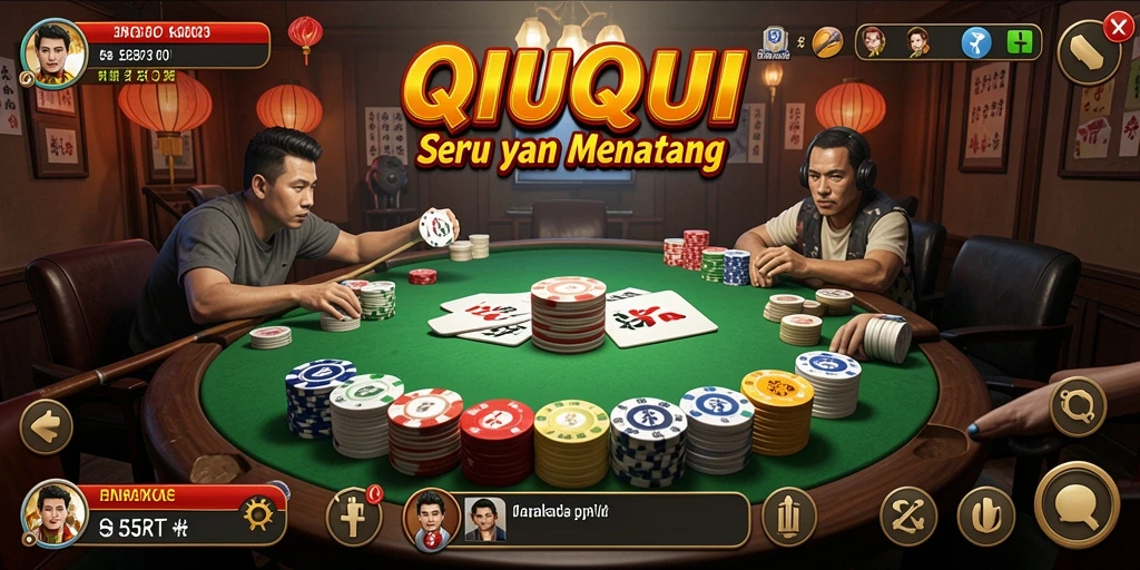 Tangkapan layar gameplay QiuQiu yang seru di 55RT.