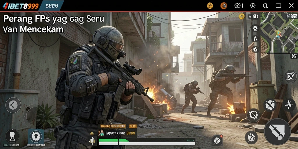 Tampilan mendebarkan dari gameplay <strong>IBET899</strong> dengan pertempuran FPS yang seru.