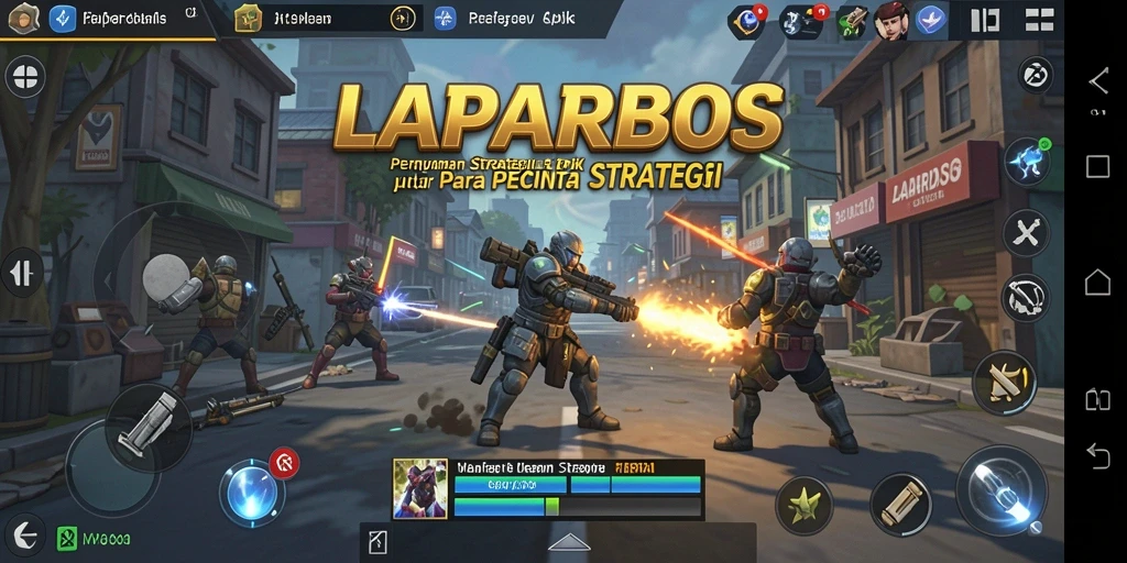 Screenshot utama LAPARBOS menampilkan aksi pertarungan yang mendebarkan dan strategi yang cermat.
