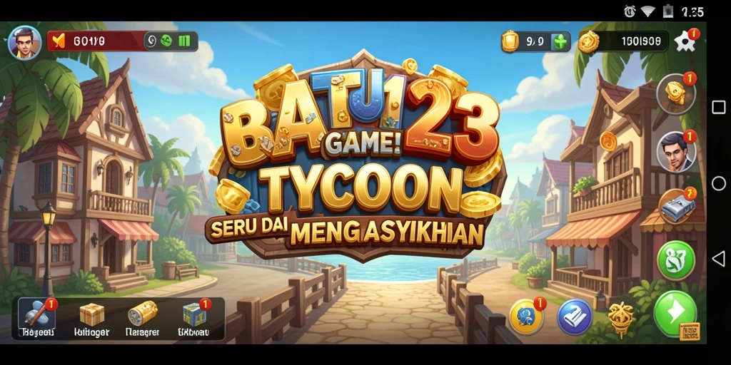 Screenshot utama menunjukkan pemain mengelola bisnis dalam RATU123.