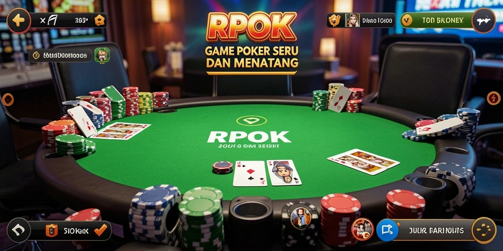 Screenshot gameplay RPOK menampilkan aksi seru permainan Poker.