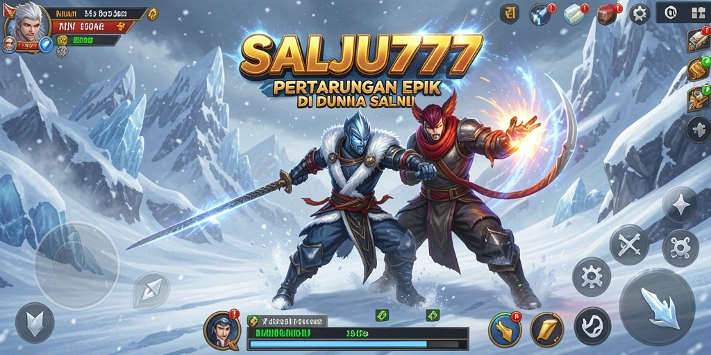 Tampilkan gameplay SALJU777 dengan aksi pertarungan yang intens.