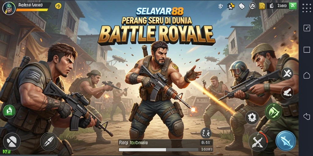 Tangkapan layar SELAYAR88 menampilkan aksi pertempuran seru dalam mode Battle Royale.
