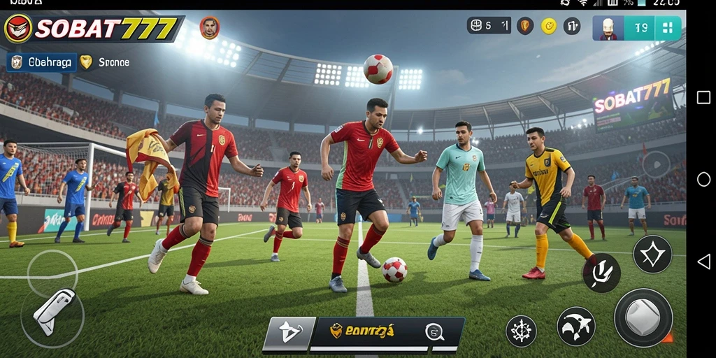 Screenshot utama SOBAT777 menampilkan aksi seru dalam permainan olahraga.