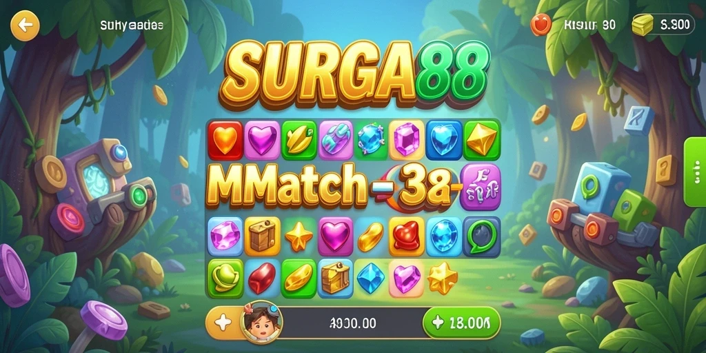 Screenshot gameplay SURGA88 menunjukkan momen seru dalam bermain Match-3.