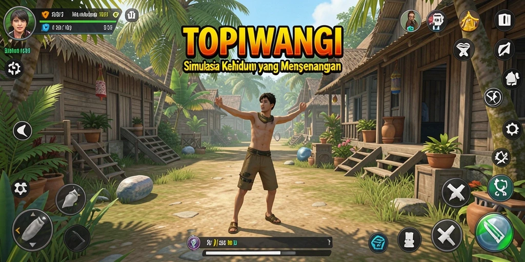 Tampilan gameplay menarik dari game TOPIWANGI yang penuh warna.