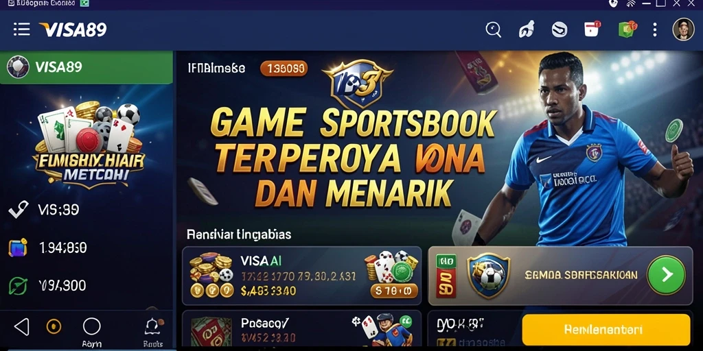 Tampilan gameplay Sportsbook yang menarik dan interaktif di aplikasi VISA89.