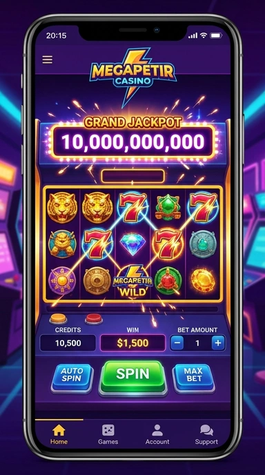 Tampilan aplikasi megapetir yang intuitif dan mudah digunakan.